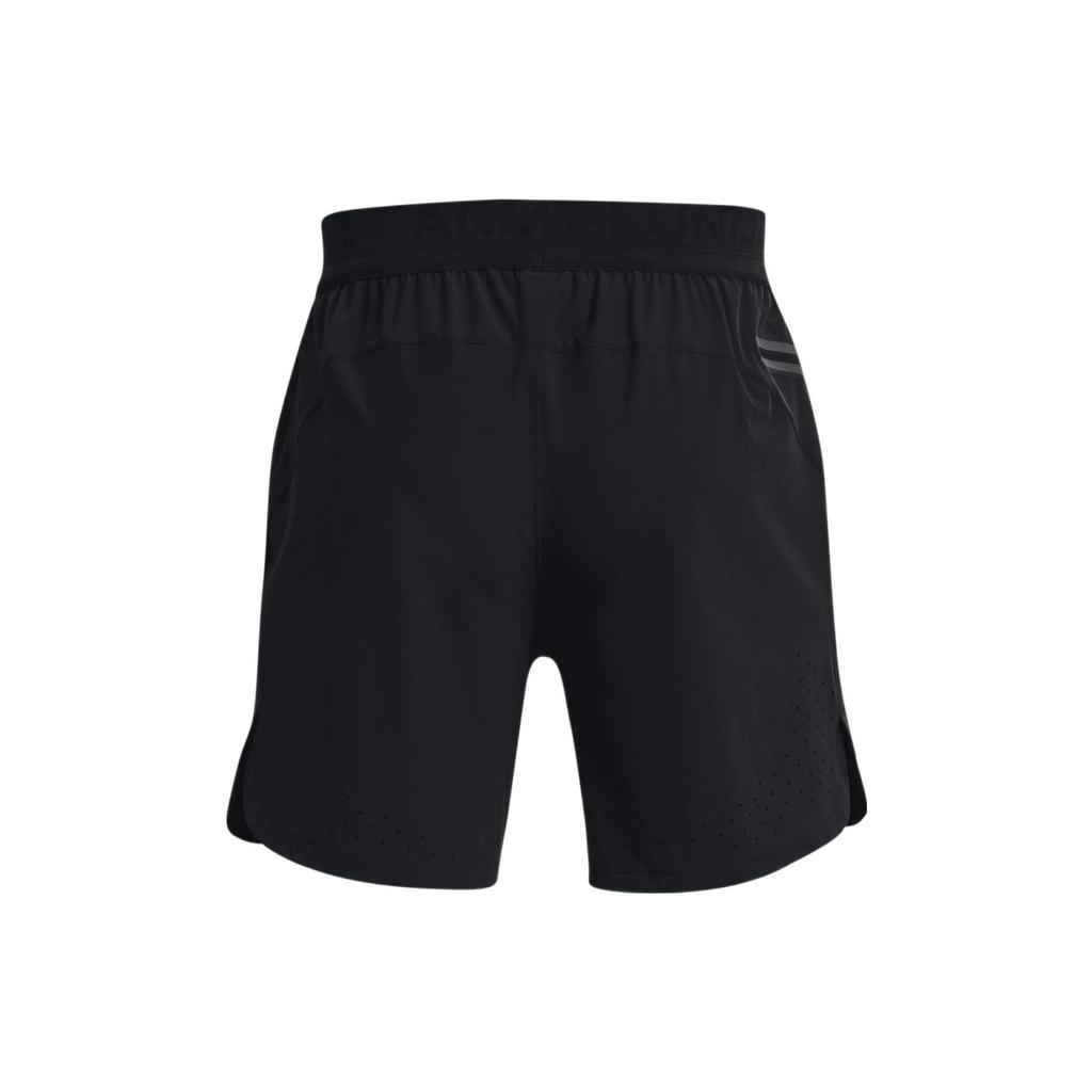 Under Armour Logo Print Elastic Solid Color Mid-Waist Loose Woven Drawstring Shorts Men Bottoms Black 1376782-001