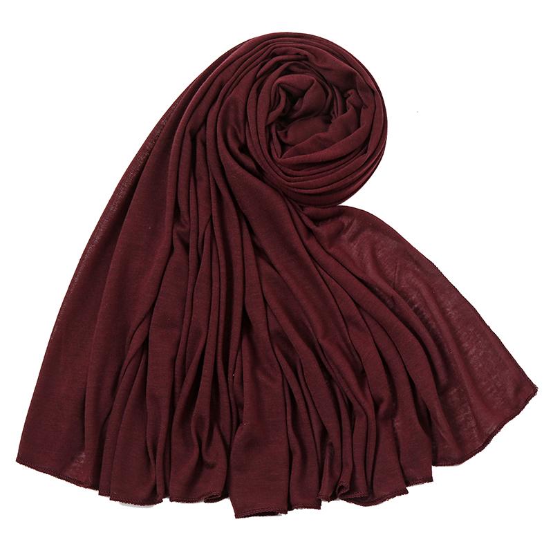 Big Size Polyester Jersey Hijab Scarf Long Muslim Shawl Plain Soft Turban Tie Head Wraps For Women Africa Headband Headscarf