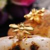 Huitan Creative Bee Stud Earrings for Lady Simple Stylish Animal Earrings Party Daily Wear Fashion Versatile Women Jewelry