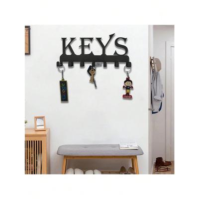 Metal Wall Mounted Key Holder 25x11x2.5 Cm Hallway Entry Organizer Hook Rack for Keys Towels Hats Bags