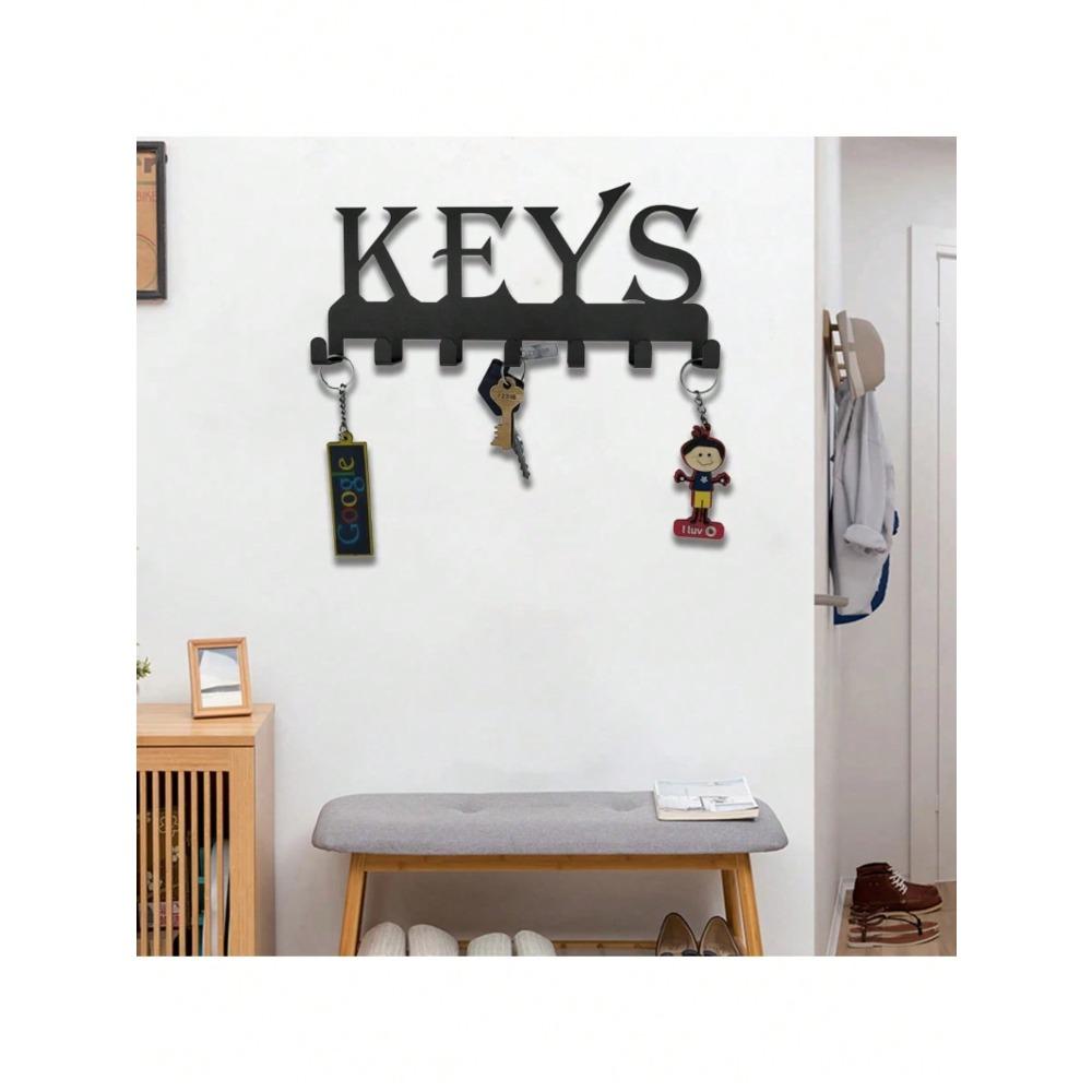 Metal Wall Mounted Key Holder 25x11x2.5 cm Hallway Entry Organizer Hook Rack for Keys Towels Hats Bags