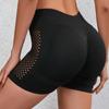 High Elastic Side Hollow Out Casual Yoga Pants Women Solid High Waist Push Up Yoga Shorts Summer Fitness Sports Running Legging Shorts Female 24418