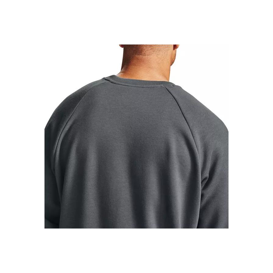 Under Armour Rival Cotton Fleece Crew Sweatshirt Men Tops Gray 1357104-012