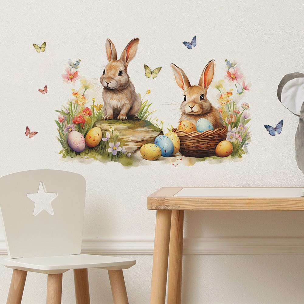Egg Cartoon Rabbit Butterfly Children's Bedroom Living Room Home Beautification Wall Sticker