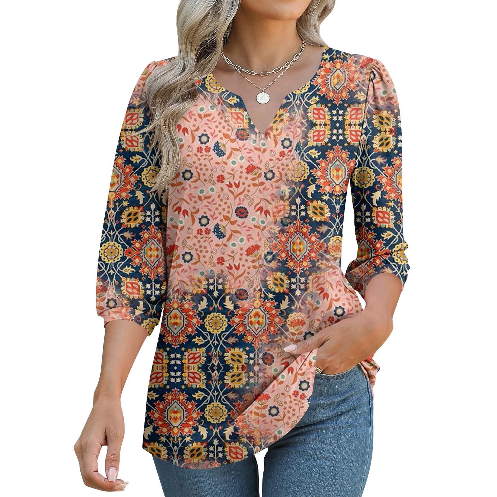 

Женские футболки с рукавом 3/4, футболки с графикой, повседневные базовые топы, пуловеры S тёмно-синий