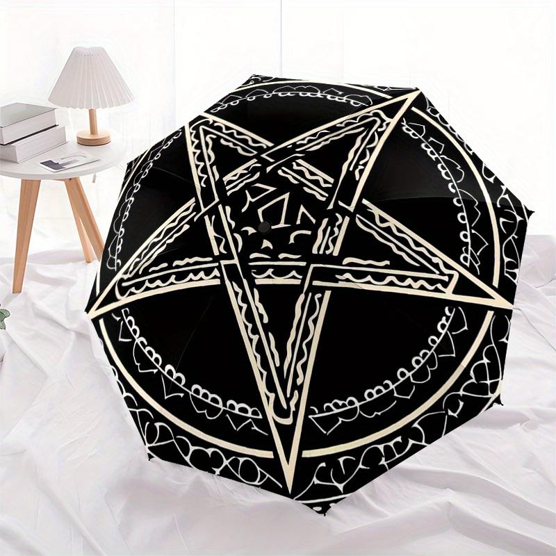 Pentagram Wall - Decorative Star Decal for Home, Office, or Classroom Umbrella, Portable 3-Fold Umbrella for Men & Women,Christmas Gift ES195
