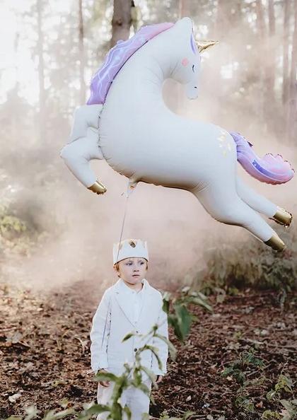 Balon Foliowy Uroczy Pastelowy Jednorożec Unicorn Urodziny Roczek 113X83Cm