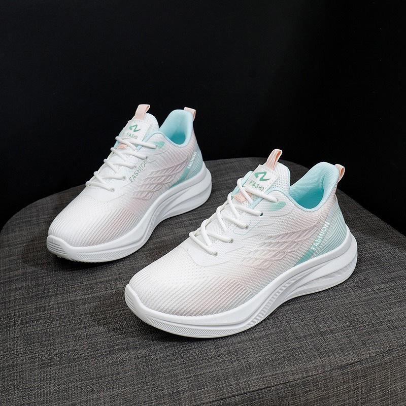 Summer casual women's shoes fly-woven soft-soled versatile breathable mesh sneakers work shoes
