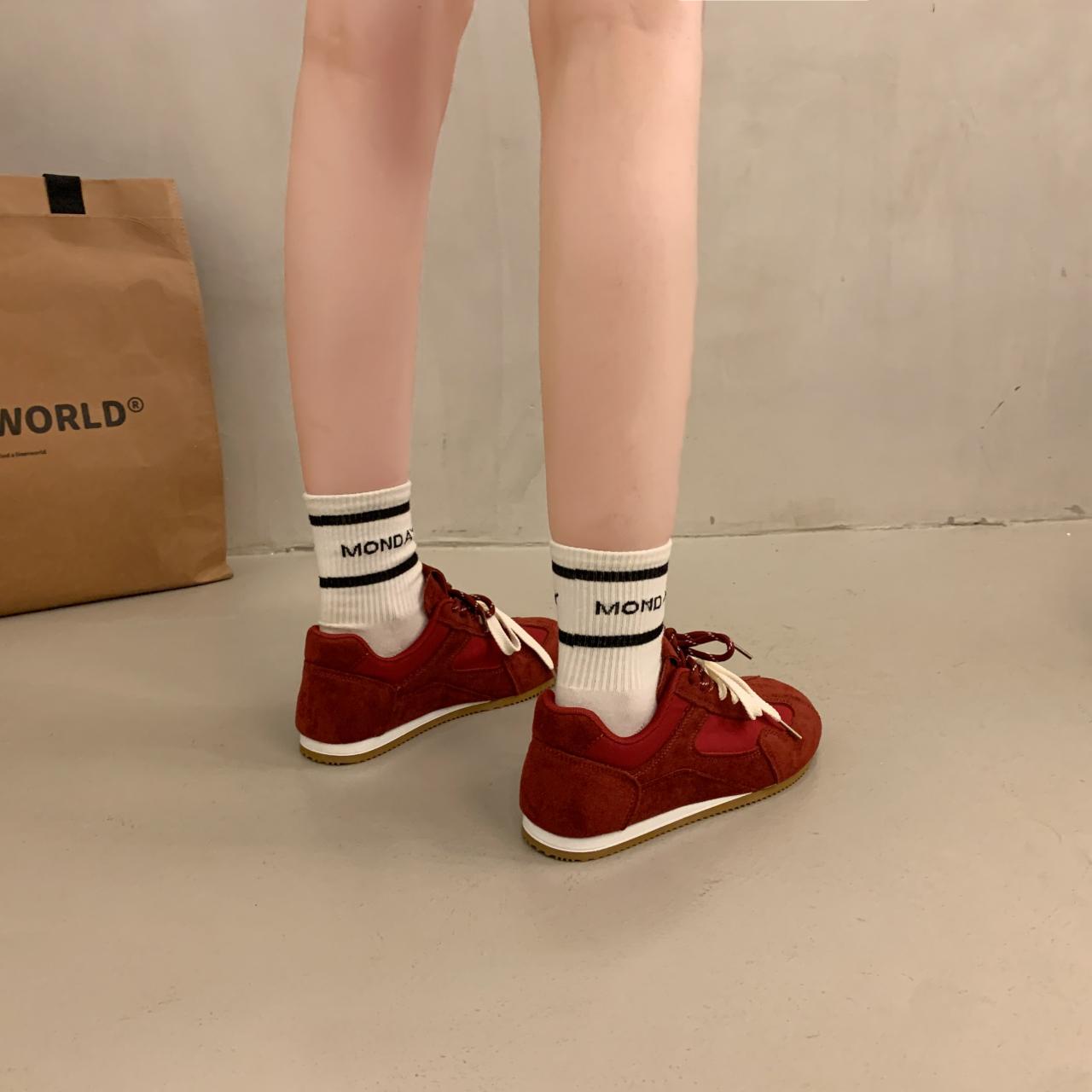 

Fashion Women Chunky Platform Sneakers 2025 Spring Leisure Comfort Thick Bottom Breathable Mesh Shoes Female Lace Up Casual Sports Shoes 35 красный