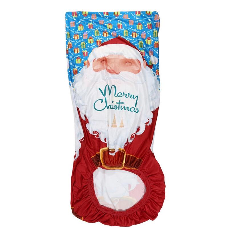 Non Slip Christmas Dining Room Chair Covers Stretchy Washable Xmas Printed Chair Slipcover Protector for Holiday Party Decor