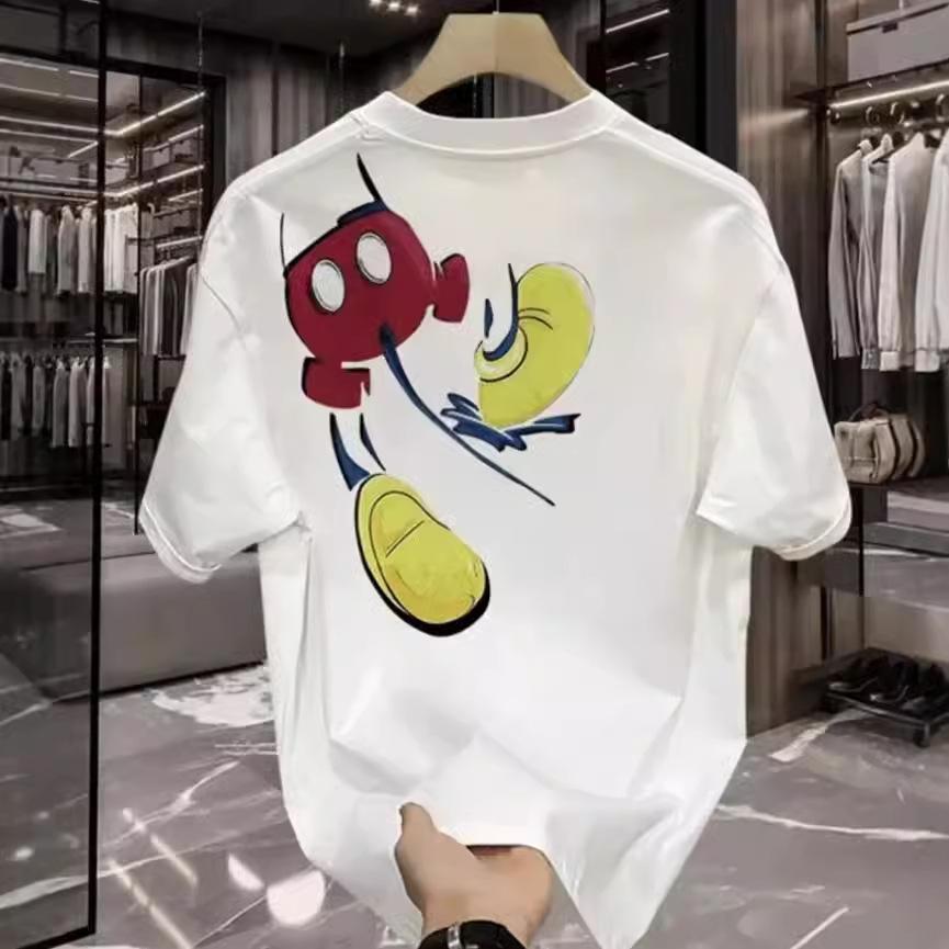 American Trendy Brand Pure Cotton Men'S Printed Short-Sleeved T-Shirt Trendy Men'S And Women'S Casual Round Neck T-Shirt Men'S