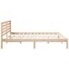 Brown Bed Frame with Headboard 180 x 200 cm Solid Pine Wood