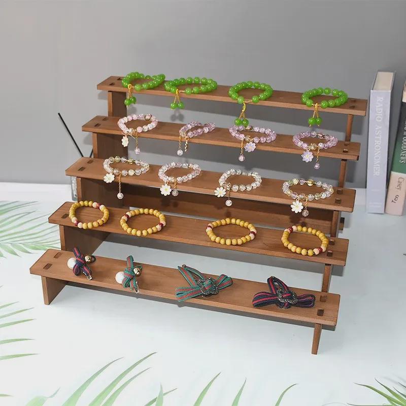 Retro Massivholz Haarnadel Leiterregal - Armband- & Puppenständer