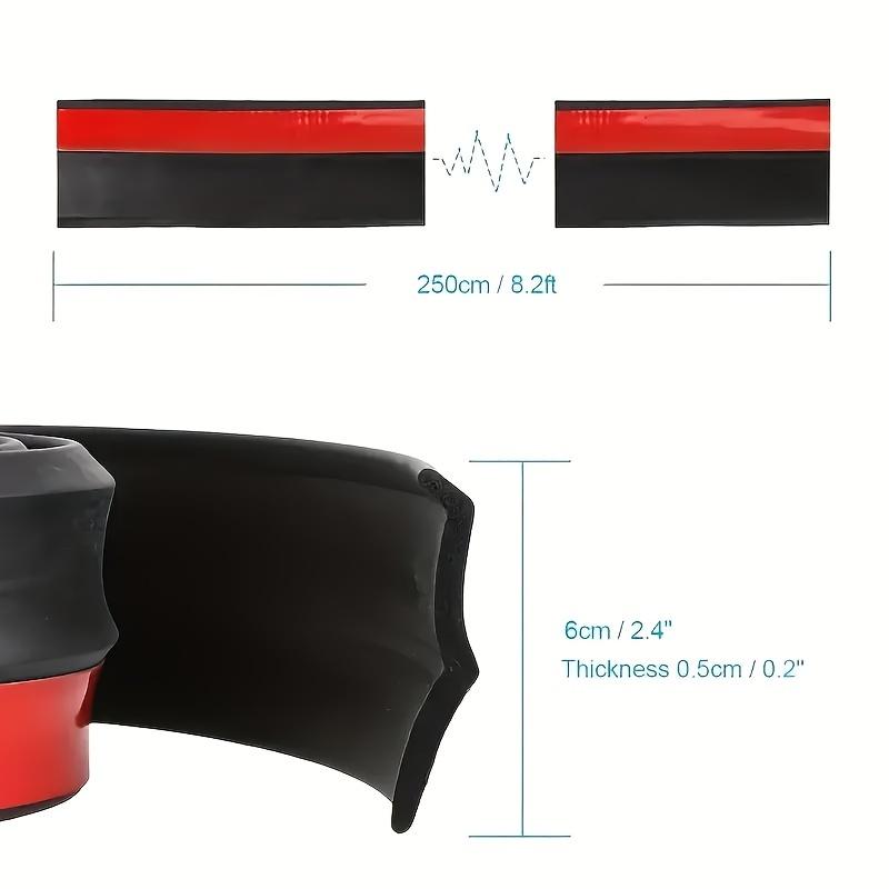 Universal Car Lip Skirt Protector 6 Cm Width Rubber Strip 250 Cm Car Front Bumper Lip Exterior Mouldings