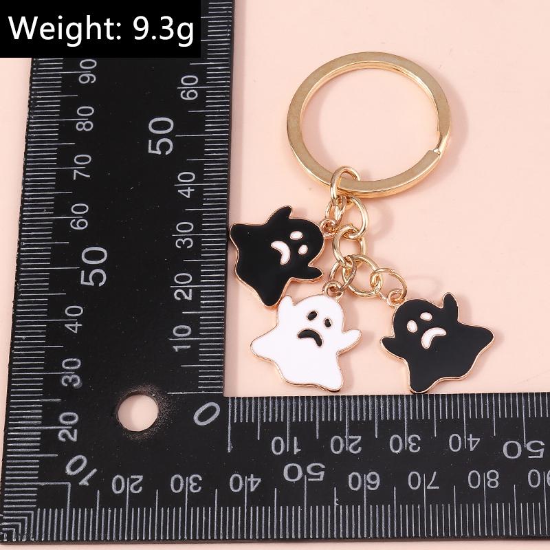Cute Enamel Ghost Keychain Halloween Witch Pumpkin Bat Keyring Pendants for Car Key Holder Handbag Decor Jewelry  Accessories
