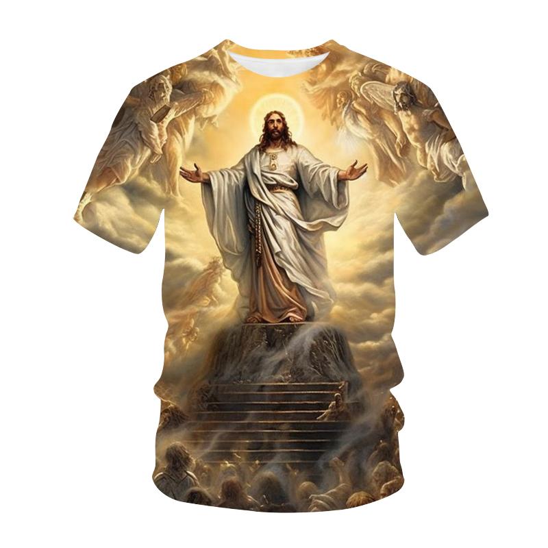 Fashion Christ Jesus 3D Print Men's T-shirt Streetwear Fashion Casual Oversized Women's Men's Clothing Unisex T-shirt Top