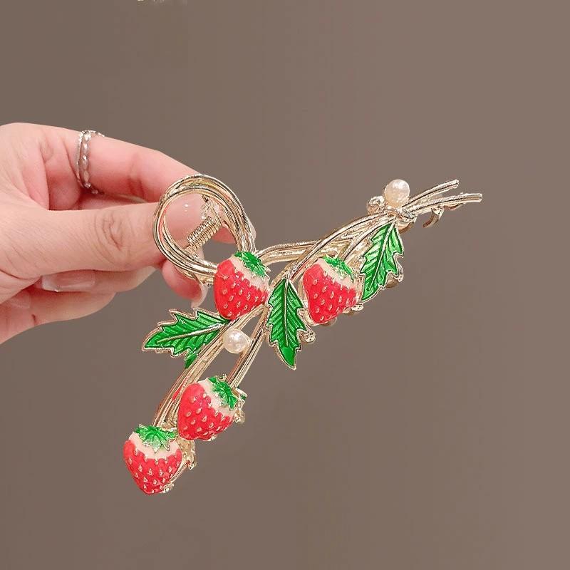 Flower Metal Hair Claw For Women Gold Silver Cross Crab Hair Clip Korean Elegant Hairpin Girl Hair Accessories