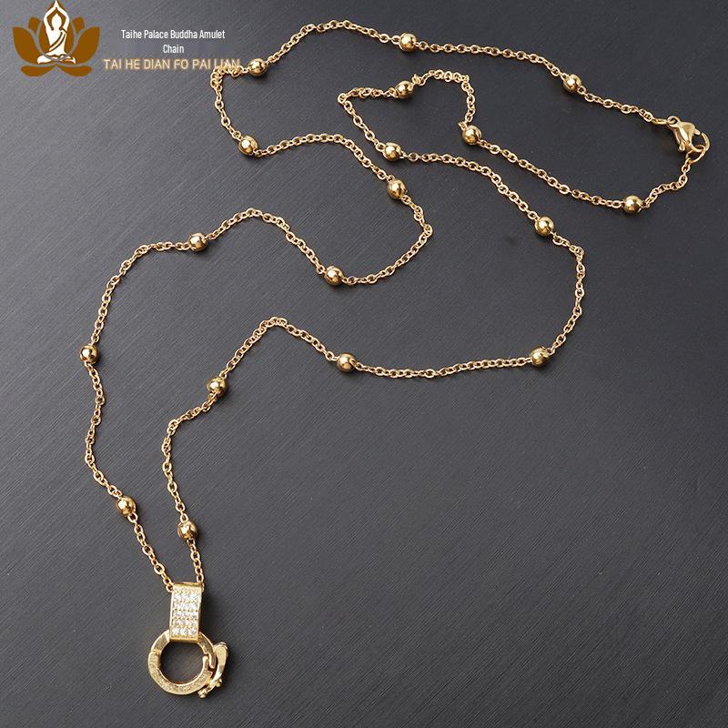 Thai Amulet Quick-Release Pendant Chain - Women's Thin Tangka Rope with Universal Buckle