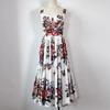 New Summer Holiday Elastic Floral Print Long Dress Women's Spaghetti Strap Cup Padded Backless A-Line Boho Midi Dress