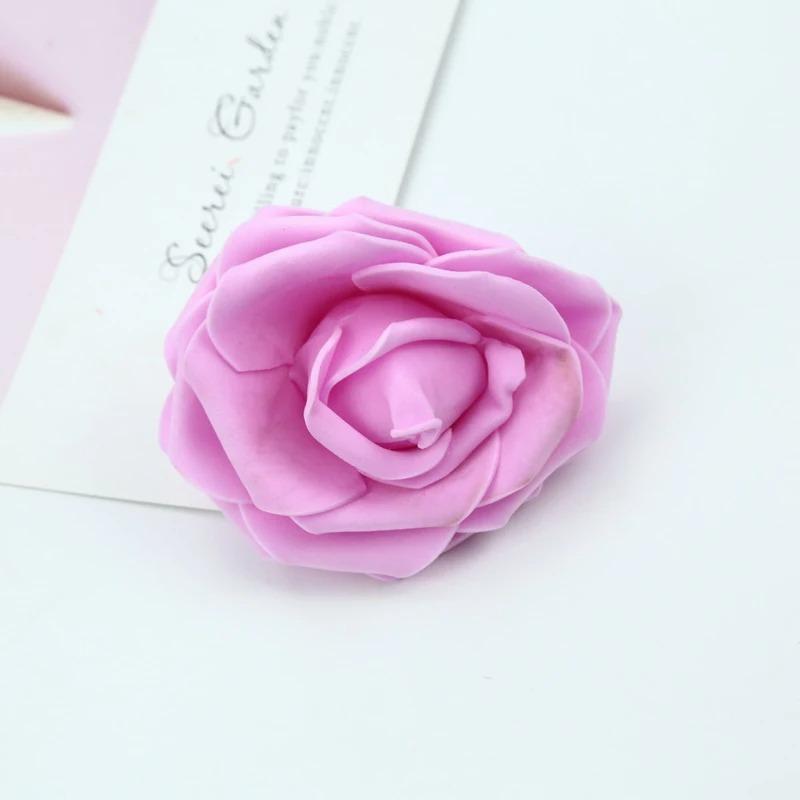 Artificial Flowers 7CM Foam Rose Flower Home Room Wedding Decoration Bridal Accessories Clearance Scrapbooking Brooch Handmade