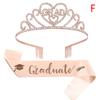 Graduated Satin Sash Glitter Crown For Graduation Party Decoration Photo Booth Props Bachelor Graduated Supplies