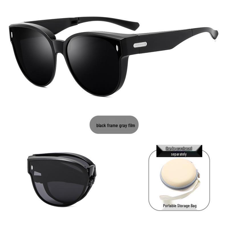 Chic Foldable Large-Frame Women s Clip-On Polarized Sunglasses with UV Protection