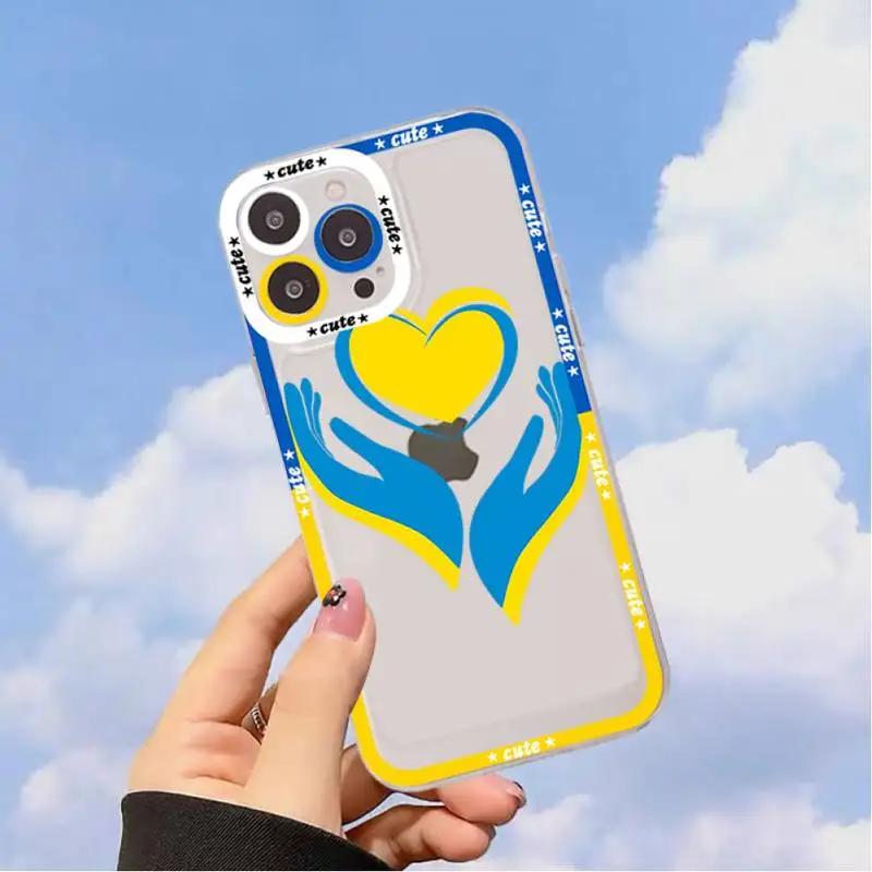 

Ukraine Flag Pattern Phone Case for iPhone 13 11 12 Pro Max Mini 14 Pro Max X XR XS Max 7 8 Plus SE Blue Yellow Clear Cover Skin iPhone 7 8 SE