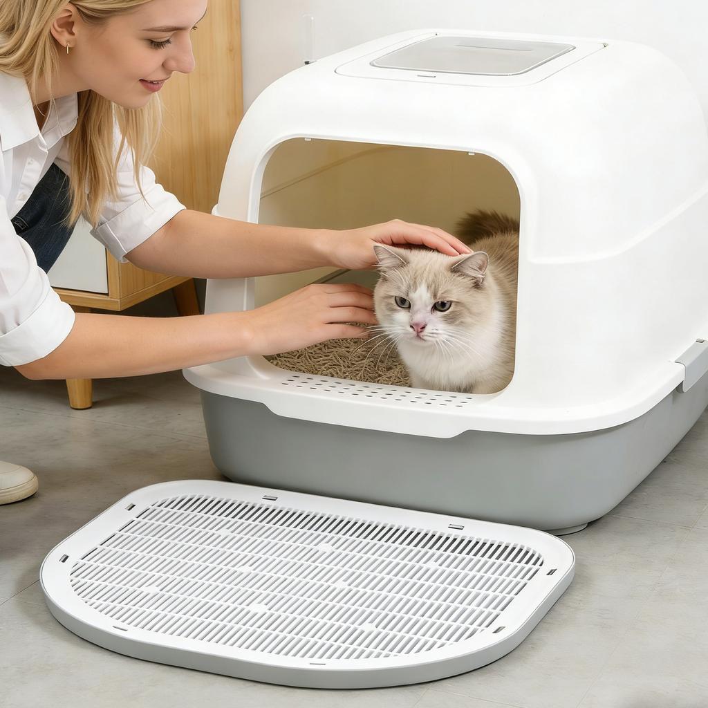 Extra Large Cats Litter Trapping Mat, Honeycomb Design Cats Litter Box Mat, Washable & Easy To Clean, No More Litter Scatter  Floors