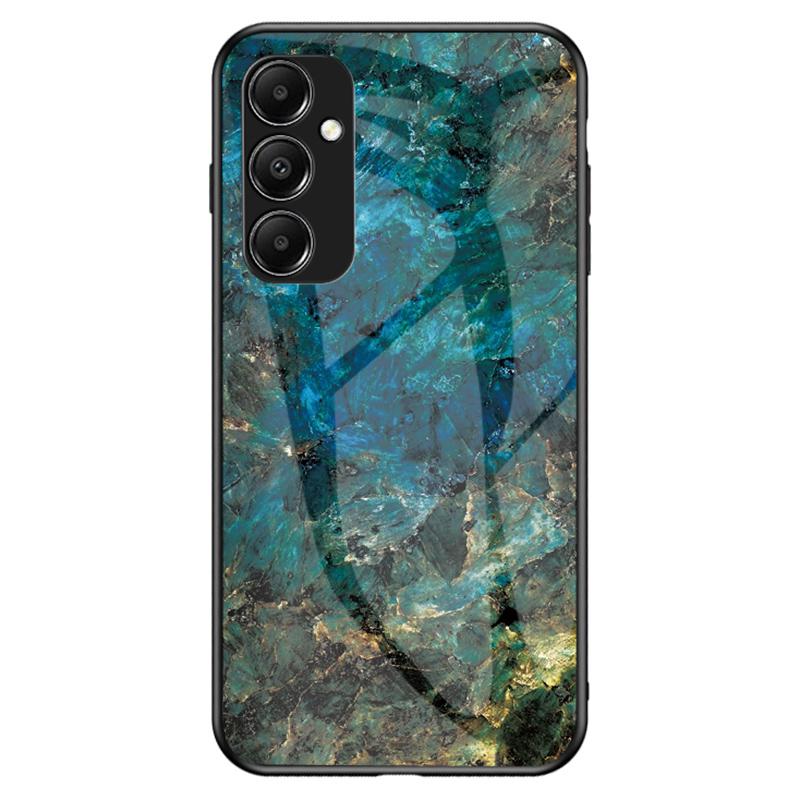 For Samsung Galaxy A05s 4G Cover Marble Pattern Phone Case Tempered Glass+PC+TPU Shell