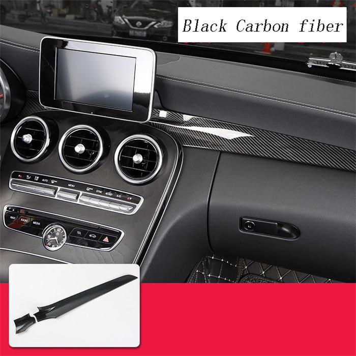 Car Styling Carbon Fiber Center Console Air Outlet Dashboard Covers Stickers For Mercedes Benz C Class W205 GLC X253