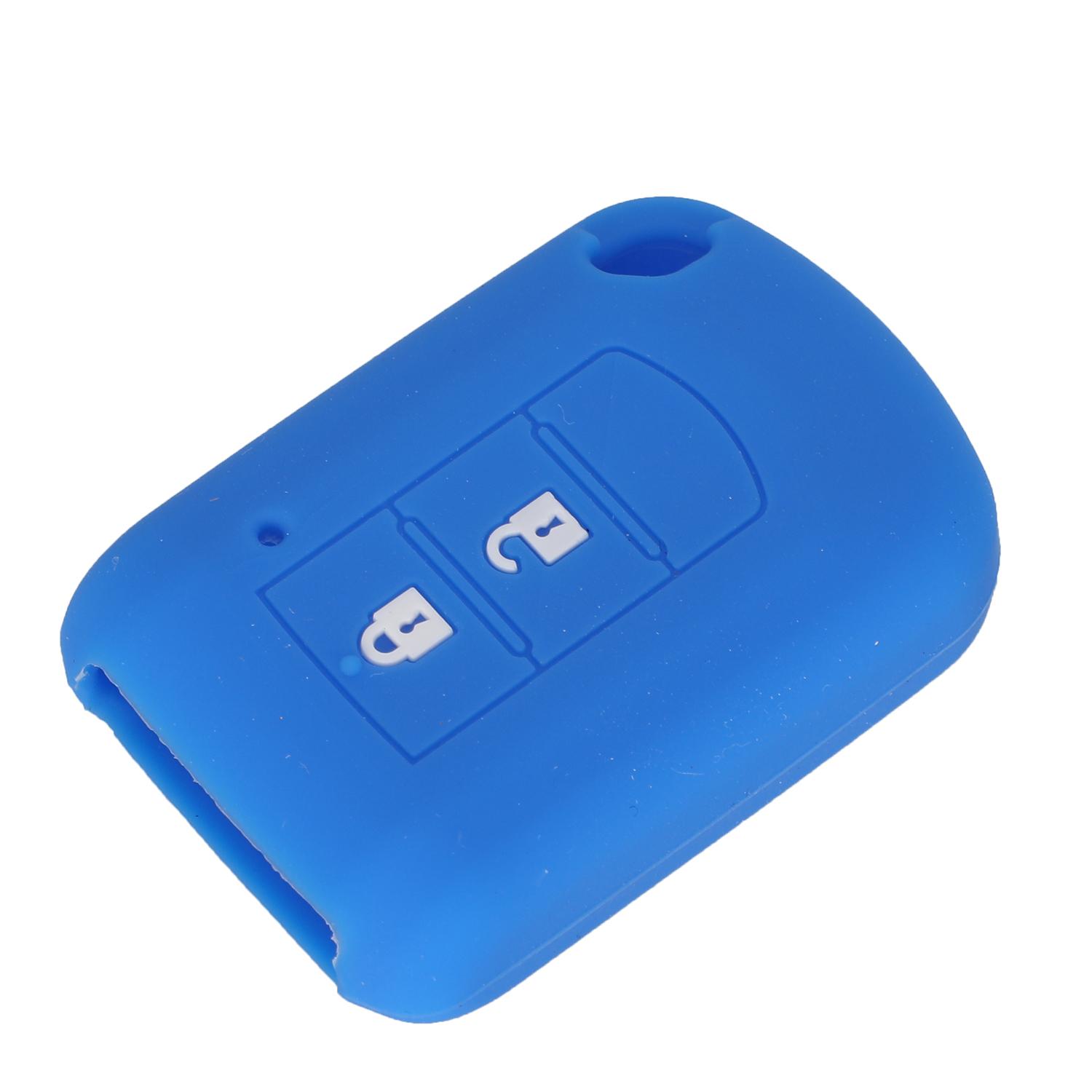 

Чехол для автомобильного ключа из силиконовой резины jingyuqin для Mitsubishi ASX Outlander Lancer EX Galant Pajero 2016 2017 2 кнопки для автомобильного стайлинга темно-синий