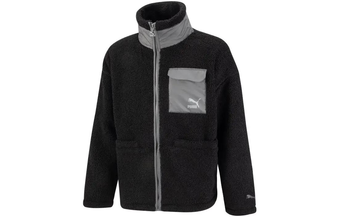 PUMA Patch Pocket Sherpa FW22 Jacket Unisex Black 539570-01 XL