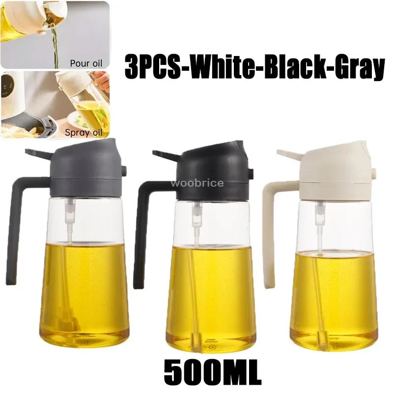 2 In 1 Kitchen Oils Sprayer Olive Oil Spray Plastic Bottle Vinegar Dispenser Kitchen Oil Diffuser Accessories Camping Baking Pic
