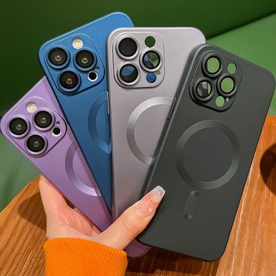 Para Funda de Carga Inalámbrica Magsafe Para iPhone 16 14 13 12 11 15 Pro Max XS X XR 8 7 Plus SE2 Funda Protectora de Parachoques Magnético Blando Mate