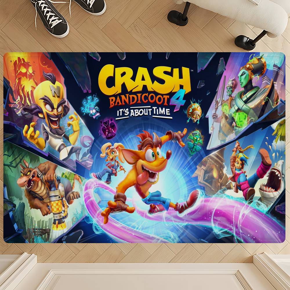 Video Game C-Crash B-Bandicoot Hallway Carpet Non-Slip Laundry Room Mat Laundry Decor Balcony Living Room Bedside Area Rugs