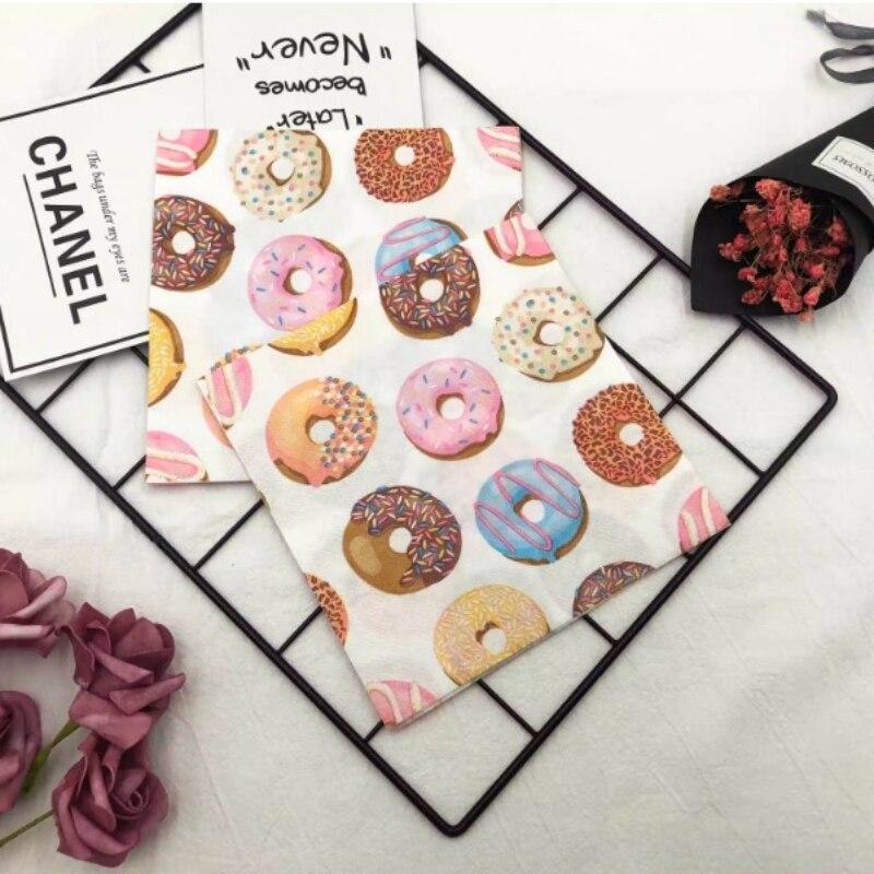 Disposable Party Napkin Double Layer 20 Pieces/Pack Donut Pattern