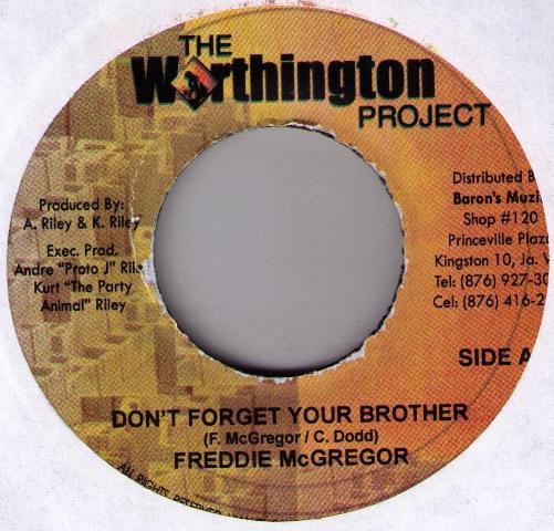 

7-дюймовая пластинка ФРЕДДИ МАКГРЕГОР - Не забудь своего брата НИКАКОЙ The Worthington 2005 Ямайский регги, ска и даб Б/У