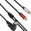 2RCA Female To 3Pin Female Sound Unbalanced Cable 3Pin To Double 2RCA Female Splitter Patching Cord Microphone Cable