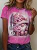 Bee Genie Gnomes Printed Womens T-shirt Comfortable Crew Neck Short Sleeves Summer Style Casual Woman Clothing