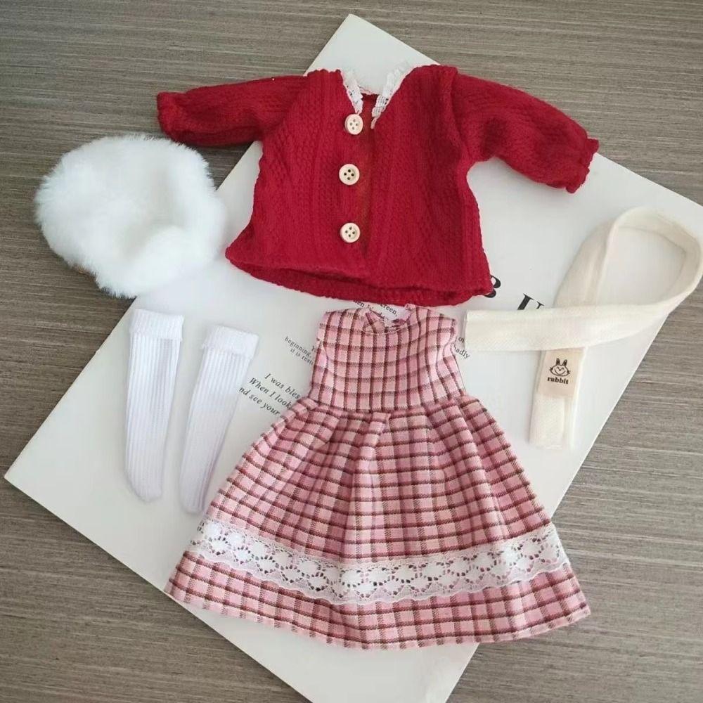 Casual Style Bjd Doll Clothes Outfit Set Mini Doll Dress 1/6 Dolls Clothes  DIY Accessories