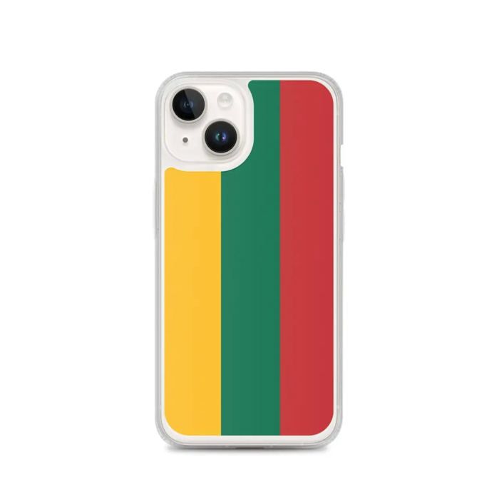 Coque iPhone - PIXELFORMA - iPhone 14 - Drapeau de la Lituanie - Protection complète - Silicone souple