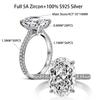 COSYA 8CT 10*14mm Oval geschliffener Vollmoissanit Ring S925 Silber Funkelnder D Lab Diamant Ehering Für Frauen Luxuriöser Feinschmuck