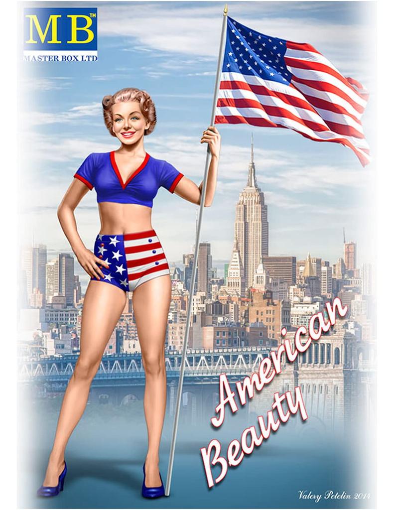 Master Box 1/24 Scale Pin-Up Series Betty Bikini Stars and Stripes Plastic Model Kit MB24002