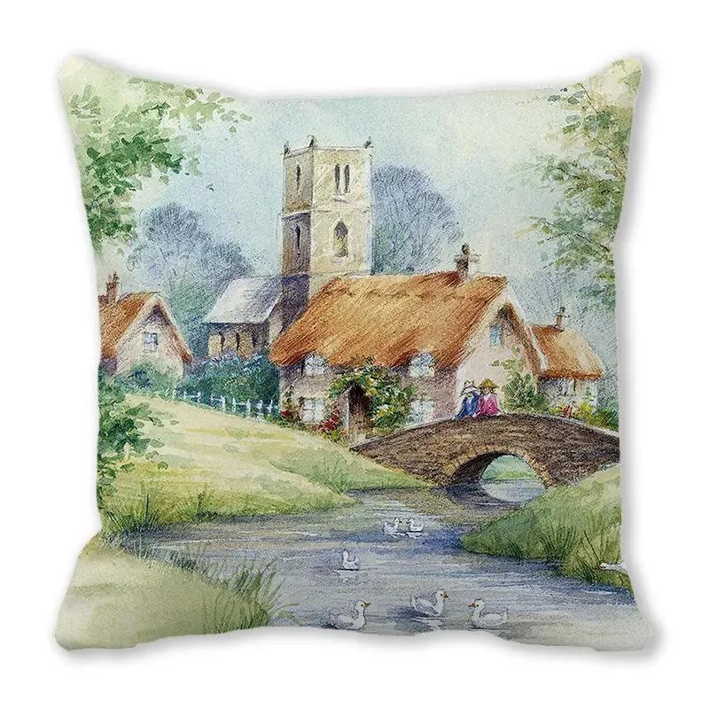 Home Decor Spring/Summer Pillowcase Animal Cat Dog Duck Sheep Print Cushion Cover Sofa Polyester  Funda De Almohada