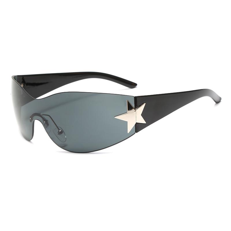 New Children's Rimless Star Decoration Integrated Y2K Hot Girl Style Hip Hop Fashion Sunglasses Beach Party Glasses Kids