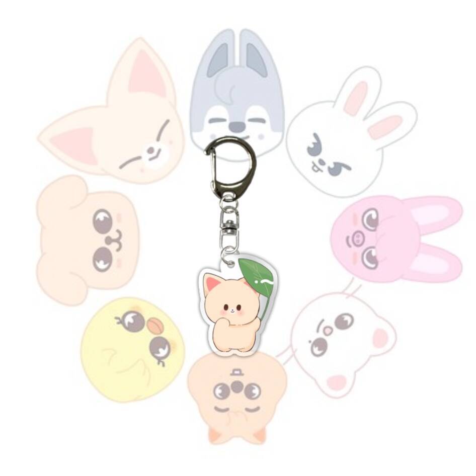 SKZOO New Cartoon Cute Acrylic Keychain Stray Kids Doll Acrylic Keychain Backpack Pendant Decoration Children's Toy Gift