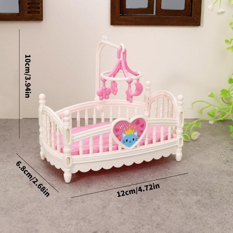 Dollhouses Crib Model Realistic Dollhouses Mini Crib Realistic Play Single Realistic 1:12 Model Mini Size Toy