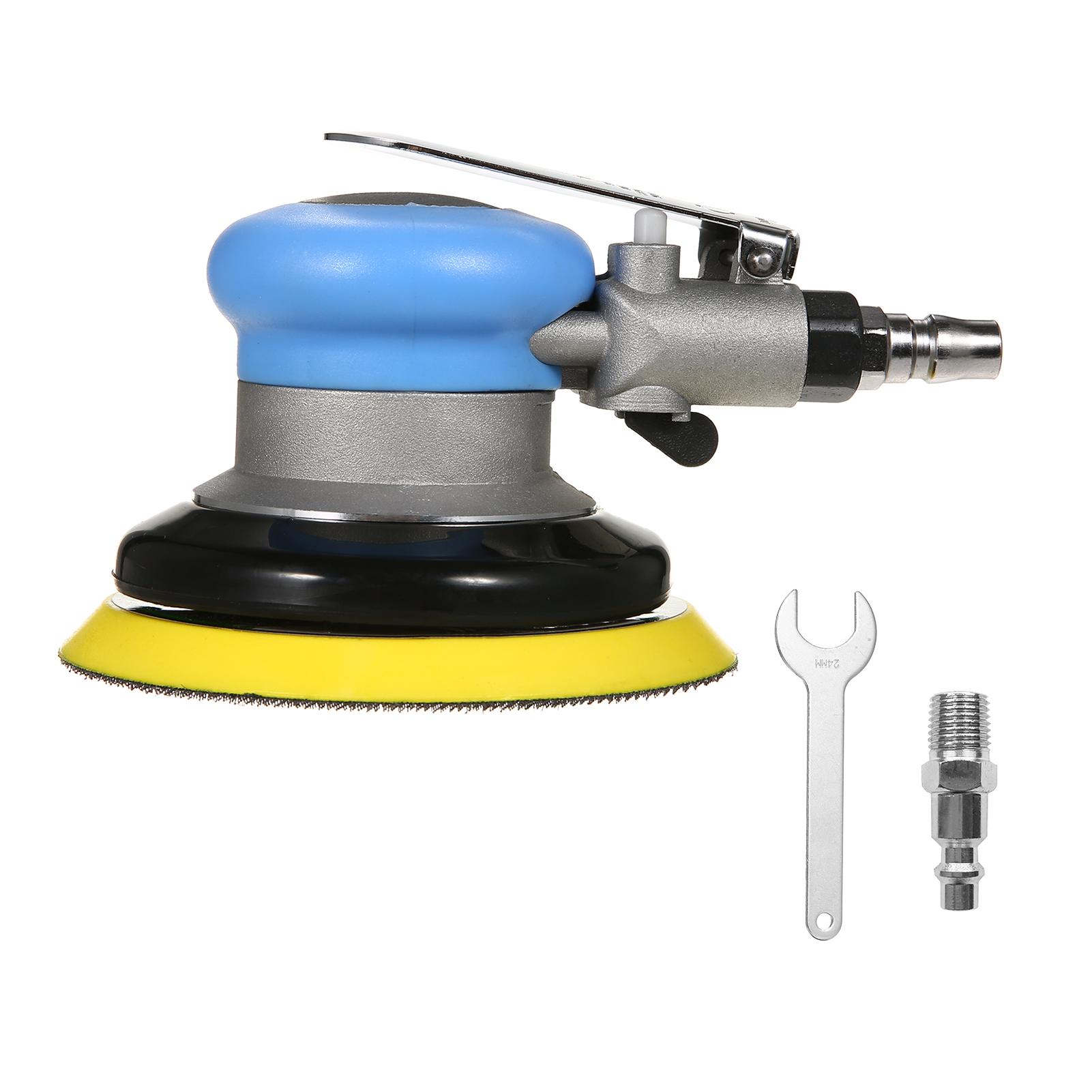 

5-дюймовая пневматическая шлифовальная машина, 12000 об/мин, пневматическая шлифовальная машина для рук, профессиональная пневматическая шлифовальная машина для полировки Non-Vacuum & US Connector синий