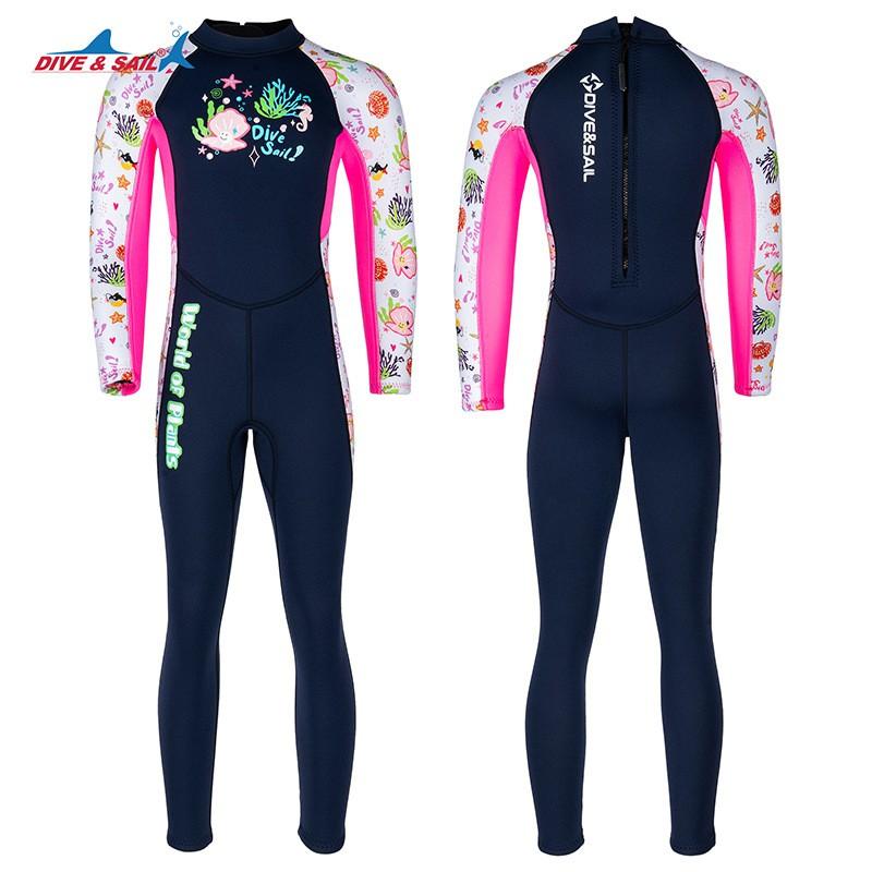 Kids Girls Full Body Neoprene Wetsuit Diving Snorkeling Swimming Surfing Warmth Protection Spring Fall Winter Summer
