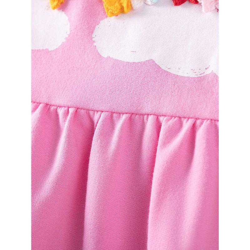 Girls' Sweet Rainbow Long-Sleeve Pullover Sweatshirt and Leggings Two-Piece Set, Baby Pure Cotton T-Shirt Autumn Outfit Trendy 3